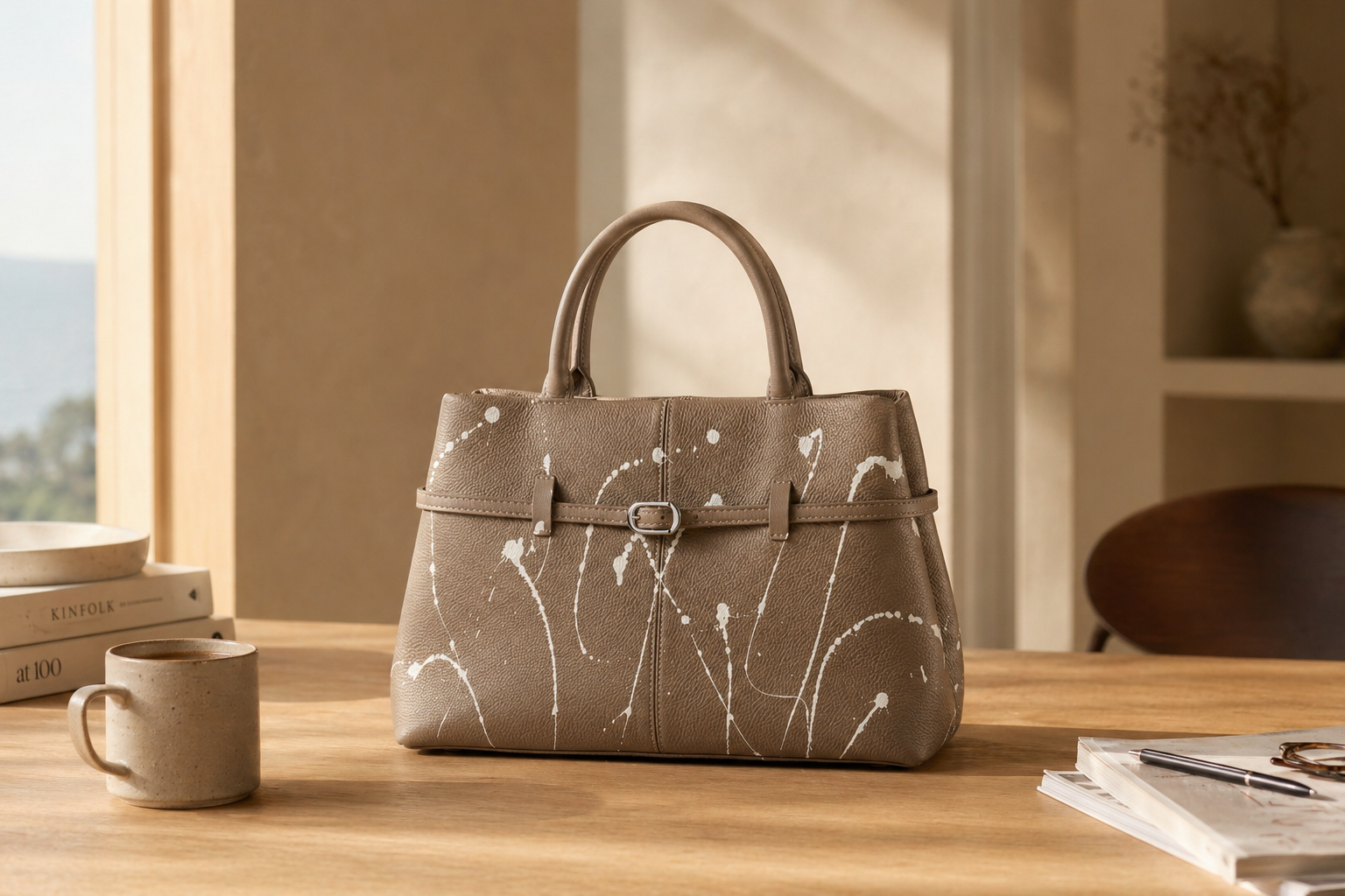 Canvas Studios | Premium Structured Top Handle Bag – Dune